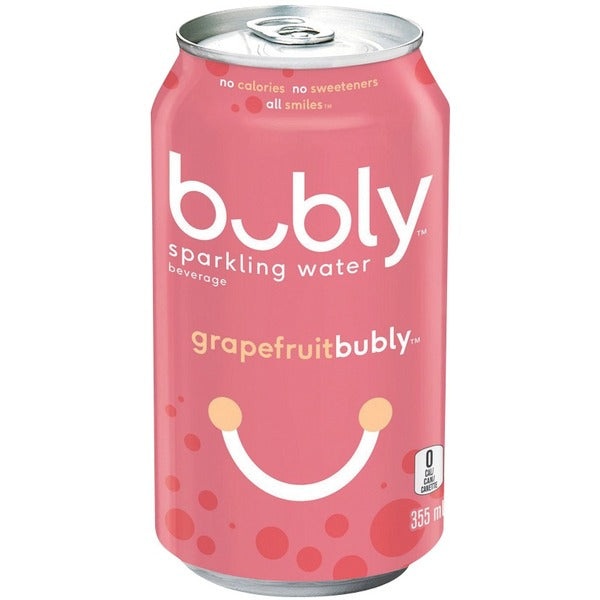 bubly Sparkling Water Grapefruit - Ready-to-Drink - 355 mL - GrapefruitBox - 12 Can