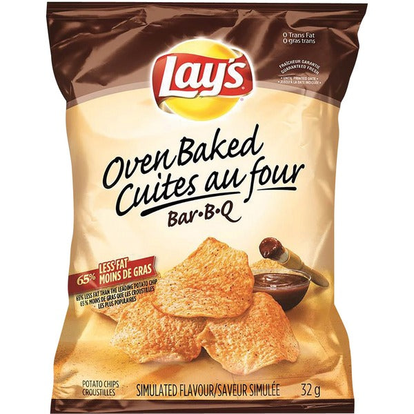 Lays Oven Baked Bar-B-Q Potato Chips - 1.13 oz (32 g) - 40 / Box