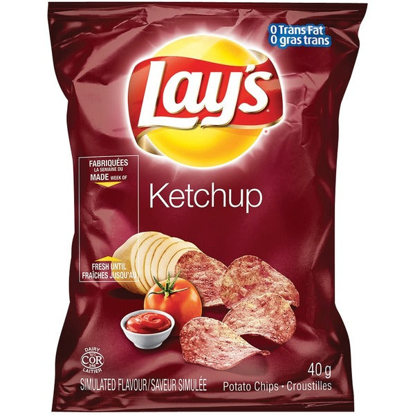 Lays Ketchup Potato Chips - 1.41 oz (40 g) - 40 / Box