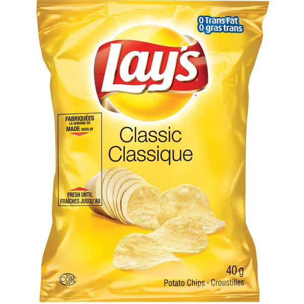 Lays Classic Potato Chips - 1.41 oz (40 g) - 40 / Box