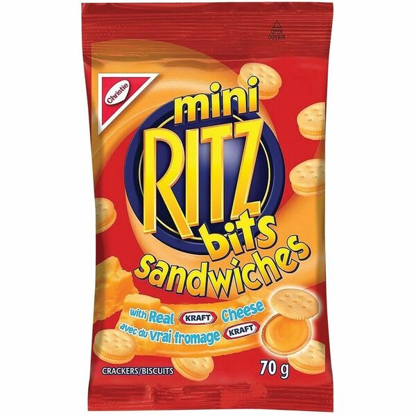 Christie Ritz Mini Bits Sandwiches Cheese Flavoured - Cheese - 2.47 oz (70 g) - 12 / Box