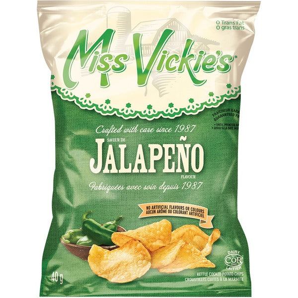 Miss Vickie's Jalapeno Potato Chips - Jalapeno - 1.41 oz (40 g) - 40 / Box