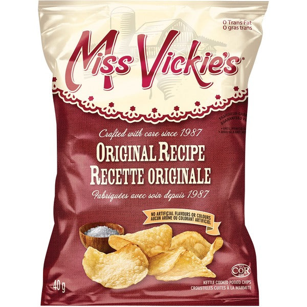 Miss Vickie's Original Potato Chips - Original - 1.41 oz (40 g) - 40 / Box