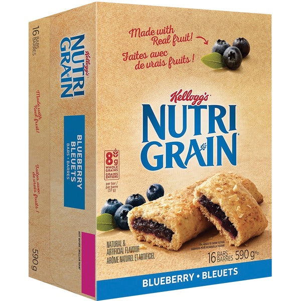 Nutri-Grain Blueberry Bars - Blueberry - 1.31 oz (37 g) - 16 / Box