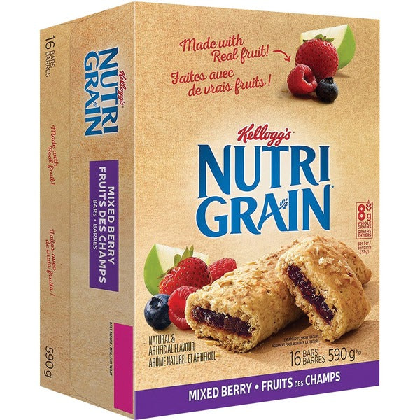 Nutri-Grain Mixed Berry Bars - Mixed Berry - 1.31 oz (37 g) - 16 / Box