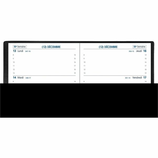 Quo Vadis Sapa X Weekly Planner, 5-1/2" x 3-1/2" , French, Freeport Black - Pocket - Weekly - 12 Month - January 2026 to December 2026 - 8:00 AM to 7:00 PM - Hourly - 1 Week Double Page Layout - 3 1/2" (88.90 mm) x 5 1/2" (139.70 mm) Sheet Size - Saddle S