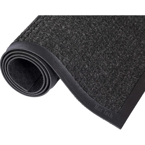 Mat Tech Super Soaker Floor Mat - Entrance, Floor - 49.20" (1249.68 mm) Length x 25.32" (643.13 mm) Width x 0.375" (9.53 mm) Thickness - Waffled - Rubber - Charcoal - 1 Each