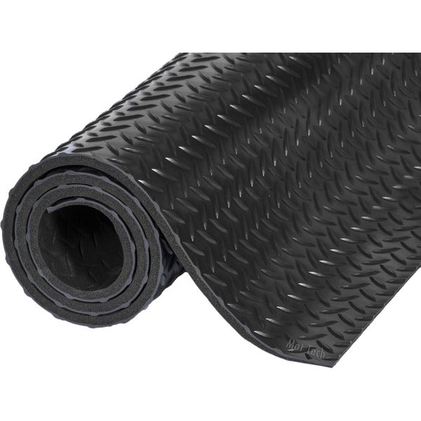 Mat Tech Industrial Deck Plate Anti-Fatigue Mat - 36" (914.40 mm) Length x 24" (609.60 mm) Width x 0.563" (14.29 mm) Thickness - Diamond - Vinyl, PVC Foam - Black - 1 Each