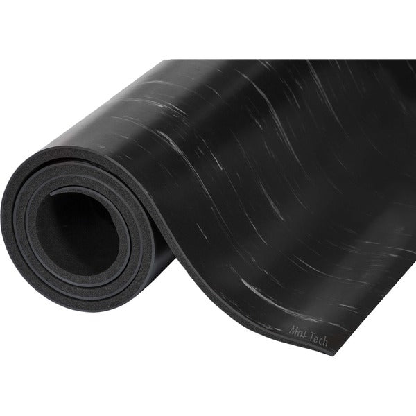 Mat Tech Cushion Step Anti-Fatigue Mat - 36" (914.40 mm) Length x 24" (609.60 mm) Width x 0.500" (12.70 mm) Thickness - Marbled - Vinyl, PVC Foam - Black - 1 Each