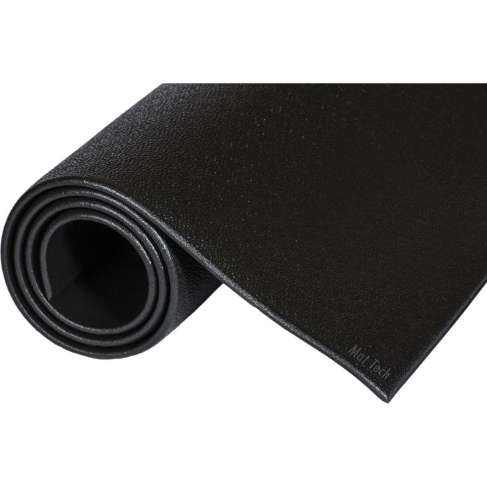 Mat Tech Tuff Spun&reg; Anti-Fatigue Mat - 60" (1524 mm) Length x 36" (914.40 mm) Width x 0.375" (9.52 mm) Thickness - PVC Foam - Black - 1 Each