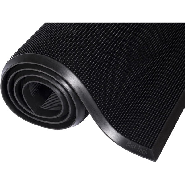 Mat Tech Mat-A-Dor™ Scraper Entrance Mat - Indoor, Outdoor, Entrance - 39" (990.60 mm) Length x 32" (812.80 mm) Width x 0.625" (15.88 mm) Thickness - Rubber - Black - 1 Each