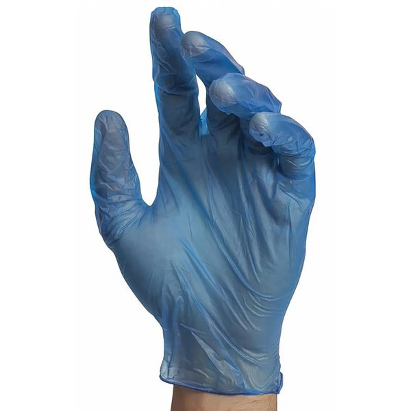 Stellar Vitridex Examination Gloves - X-Large Size - For Right/Left Hand - Polyvinyl Chloride (PVC), Nitrile - Blue - Non-sterile, Latex-free - For Examination, Dental, Veterinary, Laboratory, Food Service, Emergency Medical Service (EMS), Tattoo Studio,
