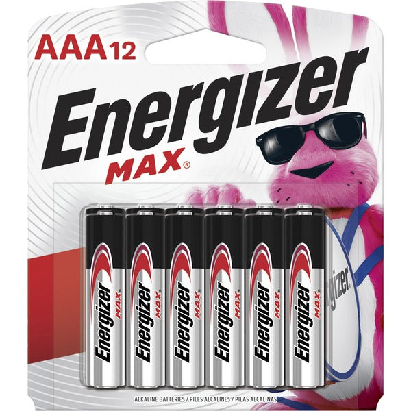 Energizer MAX Alkaline AAA Batteries, 12 Pack - For Multipurpose, Digital Camera, Toy - AAAsapceShelf Life - 12 / Pack