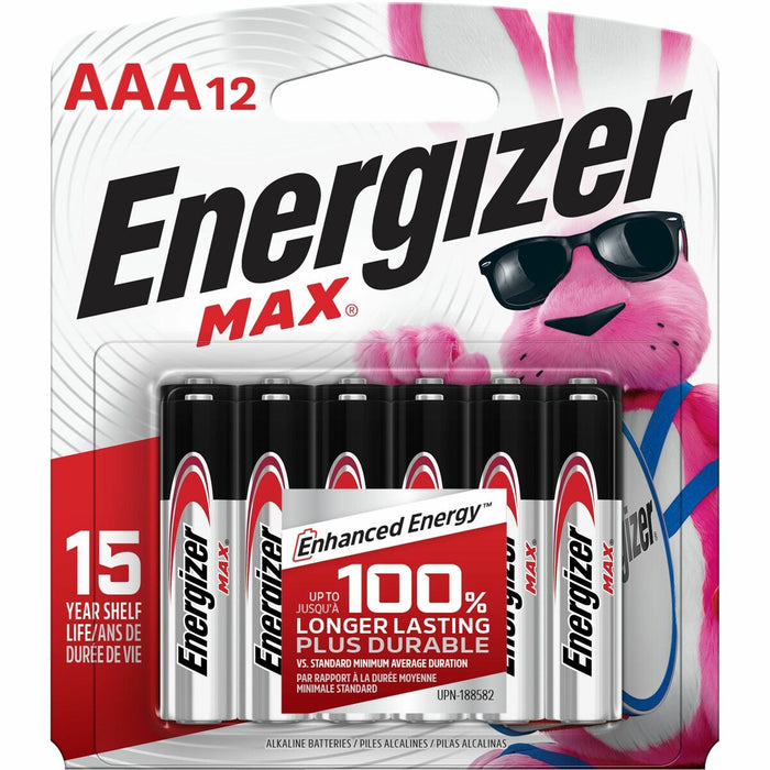 Energizer Max AAA Alkaline Batteries - For Toy, Game, Remote Control - AAA - 12 / Pack