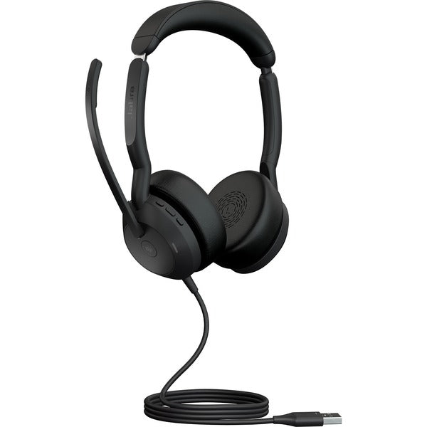 Jabra Evolve2 50 Headset - Stereo - USB Type A - Wired/Wireless - Bluetooth - 98.4 ft (30 m) - 20 Hz to 20 kHz - On-ear - Binaural - Supra-aural - 5.6 ft (1.70 m) Cable - MEMS Technology, Noise Cancelling Microphone - Noise Canceling