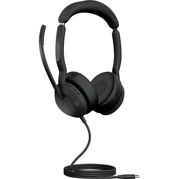 Jabra Evolve2 50 Headset - Stereo - USB Type C - Wired/Wireless - Bluetooth - 98.4 ft (30 m) - 20 Hz to 20 kHz - On-ear - Binaural - Supra-aural - 5.6 ft (1.70 m) Cable - MEMS Technology, Noise Cancelling Microphone - Noise Canceling
