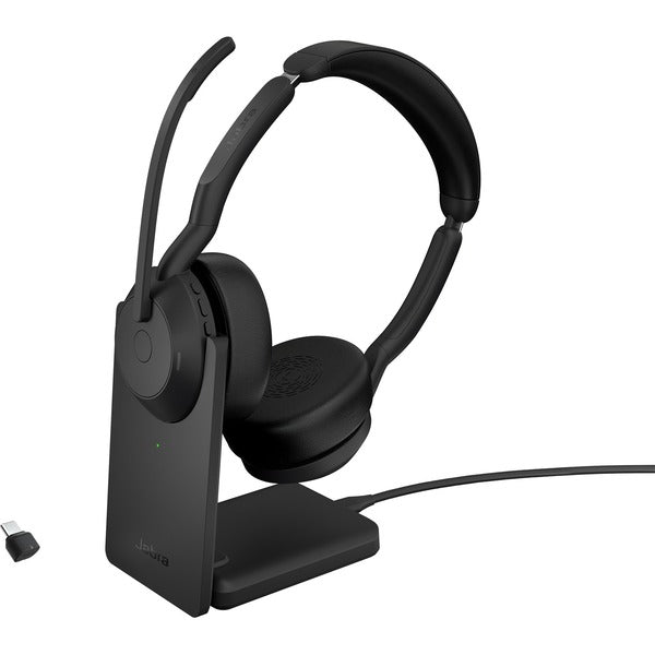 Jabra Evolve2 55 Headset - Stereo - Wireless - Bluetooth - 98.4 ft (30 m) - 20 Hz to 20 kHz - On-ear - Binaural - Supra-aural - MEMS Technology, Noise Cancelling Microphone - Noise Canceling
