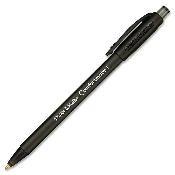 Paper Mate Comfort Mate Retractable Pens - Fine Pen Point - Retractable - Black - Rubber Barrel