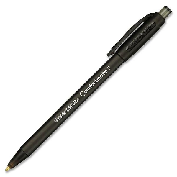 Paper Mate Comfort Mate Retractable Pens - Fine Pen Point - Retractable - Black Ink - Rubber Barrel