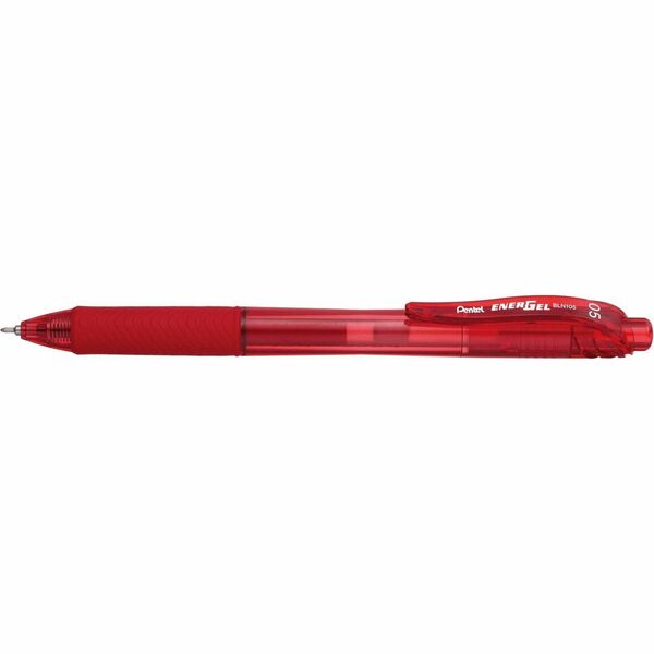 Pentel EnerGel-X Retractable Gel Pens - Fine Pen Point - 0.5 mm Pen Point Size - Needle Pen Point Style - Refillable - Retractable - Red Gel-based Ink - Red Barrel - 1 Each