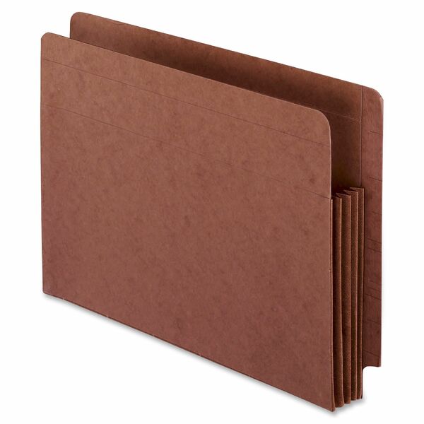Pendaflex Straight Tab Cut Letter Recycled File Pocket - 8 1/2" (215.90 mm) x 11" (279.40 mm) - 700 Sheets Capacity - 3 1/2" (88.90 mm) Expansion - 1 Pocket - 17 pt. (5.98 mm) - Red Fiber - Acid-free, Heavy Duty, Rip Proof Gusset, Reinforced Gusset, Durab