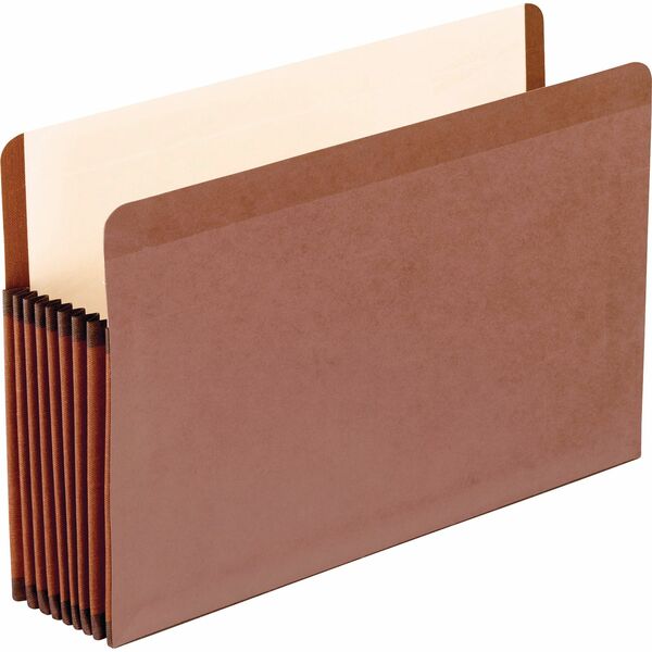 Pendaflex Straight Tab Cut Legal Recycled File Pocket - 8 1/2" (215.90 mm) x 14" (355.60 mm) - 7" (177.80 mm) Expansion - Red Fiber, Polyester - Red Fiber - 30% Recycled - 1 Each