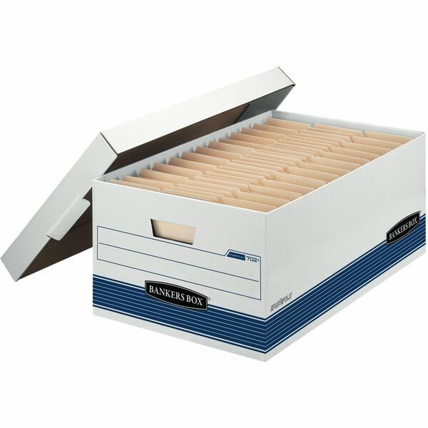 Bankers Box Stor/File Storage Box -24" Legal - Internal Dimensions: 15" (381 mm) Width x 24" (609.60 mm) Depth x 10" (254 mm) Height - External Dimensions: 15.8" (401.32 mm) Width x 25.3" (642.62 mm) Depth x 10.2" (259.08 mm) Height - Media Size Supported