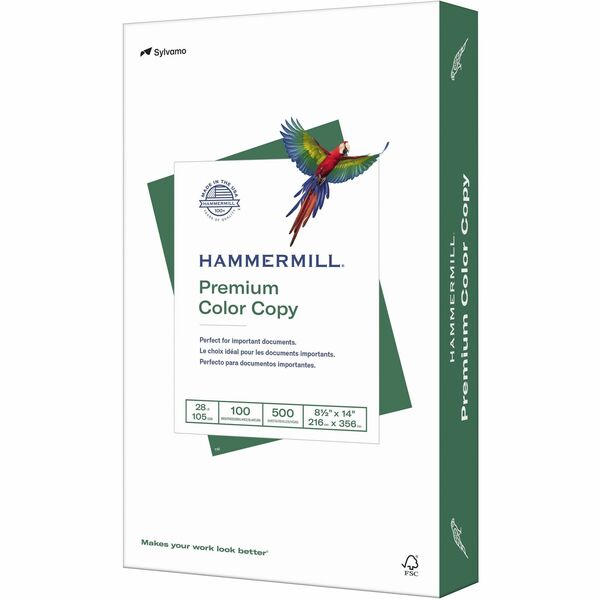 Hammermill Premium Color Copy Paper - White - 100 Brightness - Legal - 8 1/2" x 14" - 28 lb Basis Weight - Ultra Smooth - 500 / Pack - White