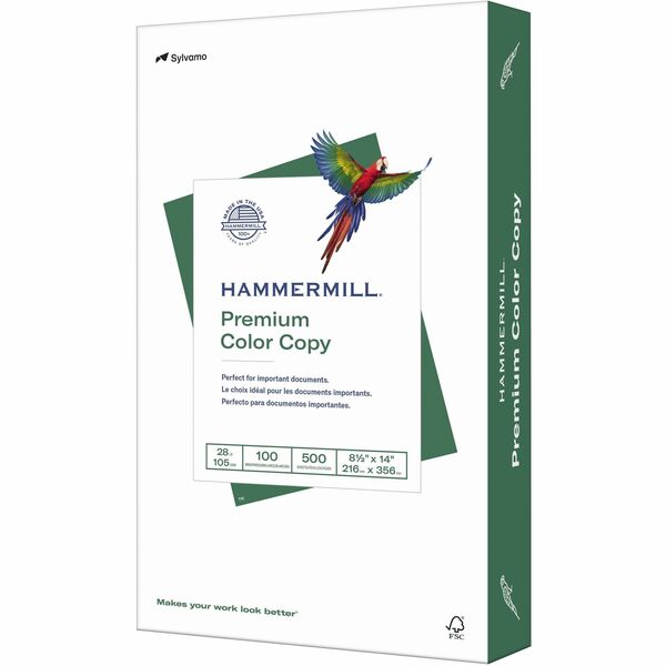 Hammermill Premium Color Copy Paper - White - 100 Brightness - Legal - 8 1/2" (215.90 mm) x 14" (355.60 mm) - 28 lb (12700.59 g) Basis Weight - Ultra Smooth - White - 500 / Pack