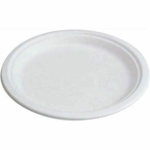 Globe Compostable Plates - 9" (228.60 mm) Diameter - Sugarcane Fiber Body - 50 / Pack