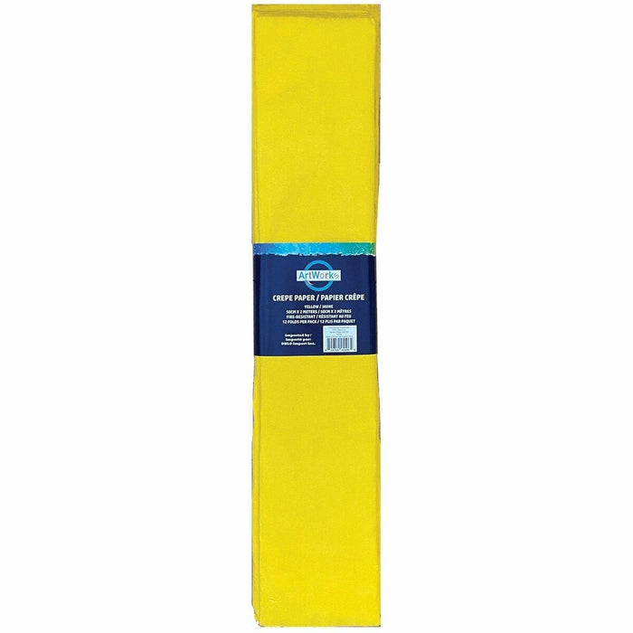 DBLG Import Inc Crepe Paper - Decoration, Flower, Costume, Paper Sculpture, Craft, Party - 20" (508 mm) Width x 90" (2286 mm) Length - Yellow - 12 / Pack