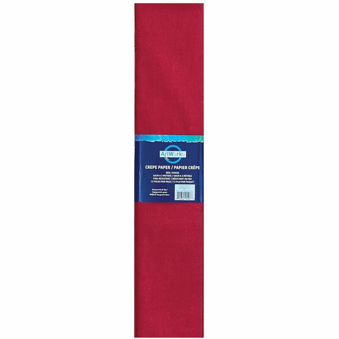 DBLG Import Inc Crepe Paper - Decoration, Flower, Costume, Paper Sculpture, Craft, Party - 20" (508 mm) Width x 90" (2286 mm) Length - Red - 12 / Pack