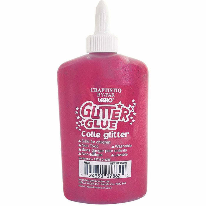 DBLG Import Leeho Glitter Glue - 236 mL - Red - 1 Each