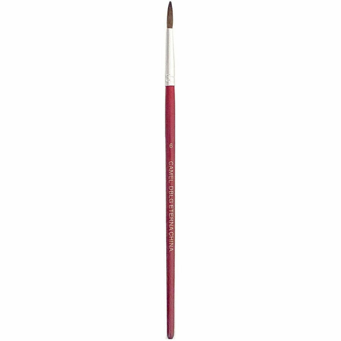 DBLG Import Inc Eterna Camel Hair Watercolor Brush - Red Handle - Aluminum Ferrule - 12 / Pack