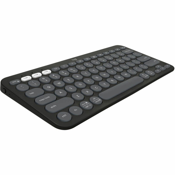 Logitech Pebble Keys 2 K380s - Wireless Connectivity - Bluetooth - Compact - 32.81 ft (10000 mm) - USB Interface - Desktop, Search, Back, Dictation, Emoji, Menu, Screenshot, Volume Up, On/Off Switch, Easy-Switch Hot Key(s) - English - Chromebook, Universa
