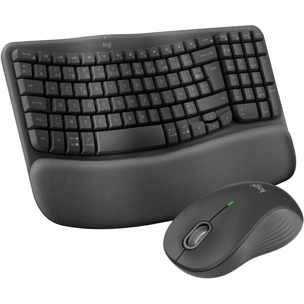 Logitech Wave Keys MK670 Wireless Keyboard and M550 L Wireless Mouse Combo - French Layout - USB Wireless Bluetooth Keyboard - French - Graphite - USB Wireless Bluetooth Mouse - Optical - 4000 dpi - 3 Button - Scroll Wheel - QWERTY - Graphite - AA, AAA -