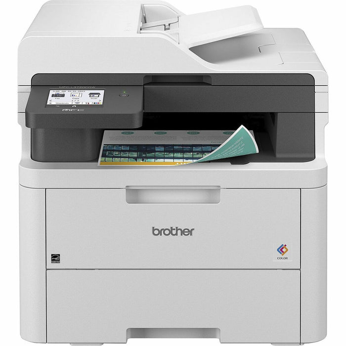 Brother MFC-L3720CDW Wireless LED Multifunction Printer - Color - Copier/Fax/Printer/Scanner - 19 ppm Mono/19 ppm Color Print - 2400 x 600 dpi class - Automatic Duplex Print - Up to 40000 Pages Monthly - Color Flatbed/ADF Scanner - 1200 x 1200 dpi Optical