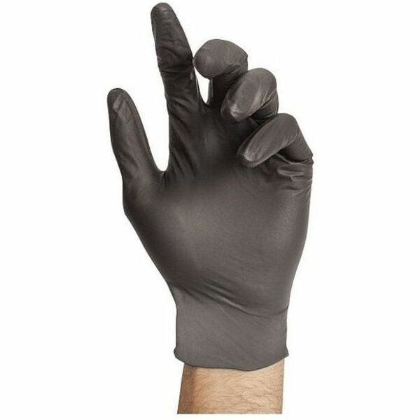 Stellar Plus Black Nitrile Examination Gloves - Abrasion Protection - XXL Size - For Right/Left Hand - Nitrile - Black - Heavy Duty, Puncture Resistant, Tear Resistant, Abrasion Resistant, Non-sterile, Textured, Latex-free - For Automotive, Food Service,