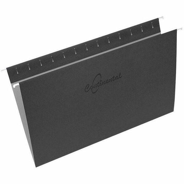 Continental 1/5 & 1/3 Tab Cut Legal Recycled Hanging Folder - 11 pt. (3.87 mm) - Steel, Paper - Black - 100% Recycled - 25 / Pack