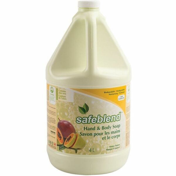 Safeblend Hand And Body Soap Mango Papaya Mango Papaya - Mango Papaya Scent - 4 L - Hand, Body, Hair, Skin - Moisturizing - Non-toxic, NPE-free, EDTA-free, Phosphate-free, Bleach-free