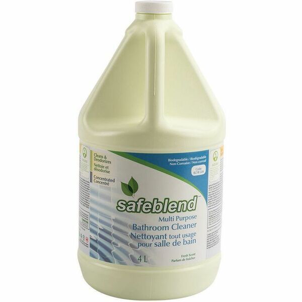 Safeblend Multi-Purpose Bathroom Cleaner Concentrated - Concentrate - 4 L - 11 to 11.4 pH - Fresh Scent - Non-toxic, Non-corrosive, Phosphate-free, Ammonia-free, Bleach-free, APE-free, NPE-free, NTA-free, EDTA-free, Carcinogen-free, Water Soluble, ... - C