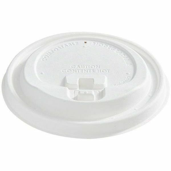 Eco Guardian 10 oz - 20 oz Fibre Dome, Lock Tab Lid for Paper Cup - Dome - Bagasse - 50 / Pack