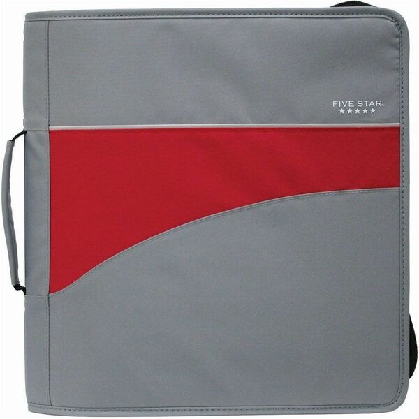 Five Star 3-Inch D-Ring Zipper Binder With Handle - Fastener: D-Ring - Polyester - Assorted - 2 lb (907.18 g) - Handle, Zipper Closure, Storage Pocket, Card Holder, Pencil Loop, Pen Loop, Durable, Long Lasting