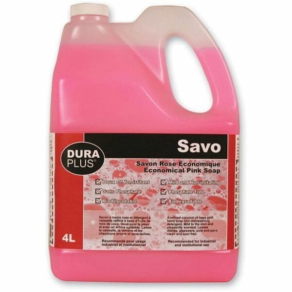 Dura Plus Hand Wash - 3.70 L - Hand - Pink - Non-irritating - 1 Each
