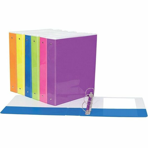 GEO Presentation Binder - 1" Binder Capacity - 1" (25.40 mm) Ring - D-Ring Fastener(s) - Internal Pocket(s) - Assorted - Pocket