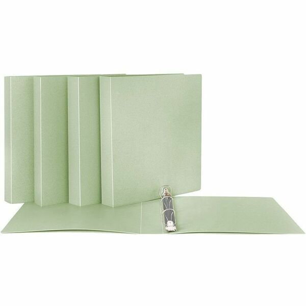 EXECO Ring Binder - 1 1/2" Binder Capacity - 1.50" (38.10 mm) Ring - D-Ring Fastener(s) - Plastic - Light Green - Flexible