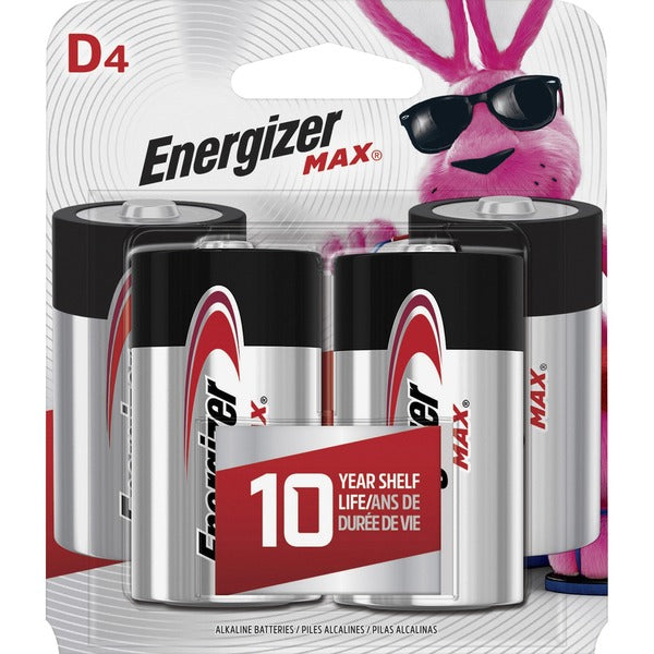Energizer Max Alkaline D Batteries - For Multipurpose - D - 20500 mAh - 1.5 V DCsapceShelf Life - 4 / Pack