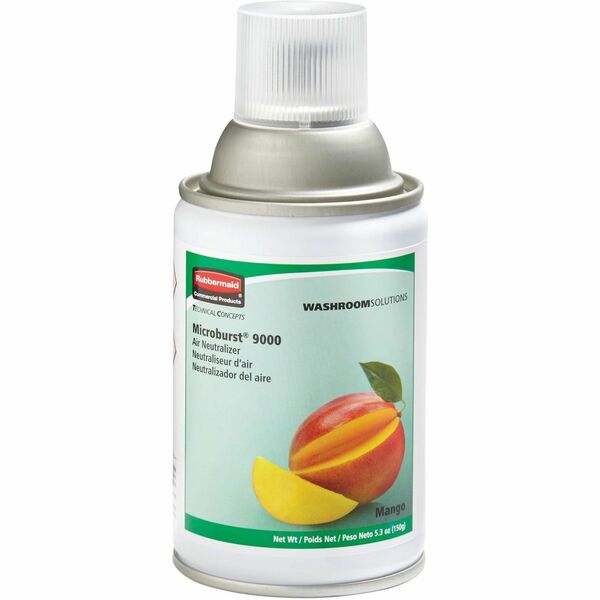 Rubbermaid Commercial Microburst 9000 Refill Mango - Aerosol - 5.30 oz (150.25 g) - Mango - 180 Day - Odor Neutralizer, Long Lasting - 4 / Box