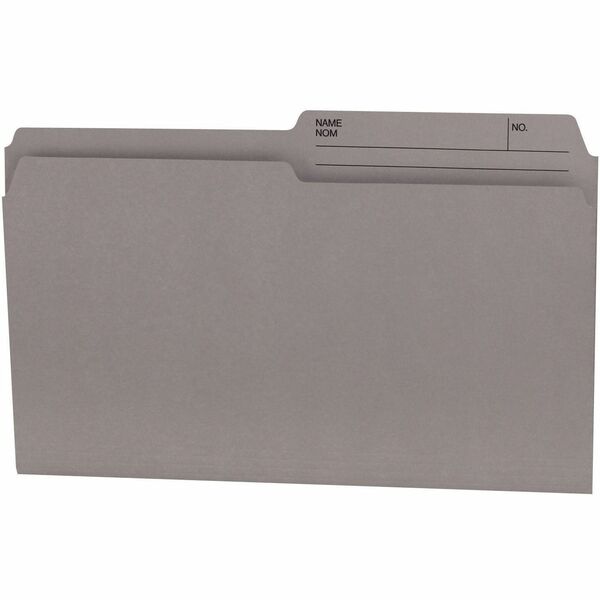Offix 1/2 Tab Cut Legal Recycled Top Tab File Folder - Gray - Printed Tab - 70% Recycled - 100 / Box
