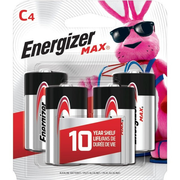 Energizer C Cell Alkaline Battery - For Multipurpose - C - 8350 mAh - 1.5 V DCsapceShelf Life - 4 / Pack